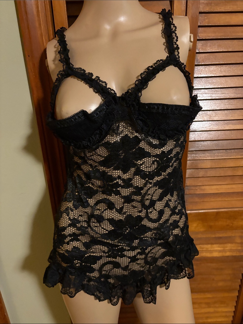 Frederick's of Hollywood Black Lace Seduction Top